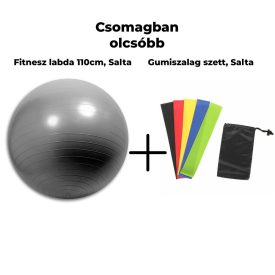   Fitness labda, durranásmentes, Salta - 110 cm - Szürke + Gumiszalag szett, Salta  csomagajánlat
