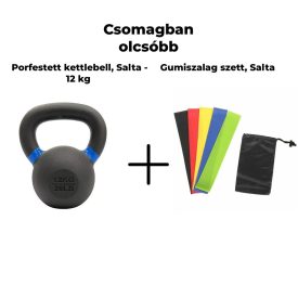   Öntöttvas, porfestett kettlebell 12 kg + Gumiszalag szett Salta csomagajánlat